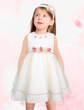 Vestido de Fiesta para Bebé Niña con Moño Rosa Tallas 12 y 18 Meses | Gerat